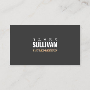 Simple Black Modern Entrepreneur Hip Minimalist Business Card