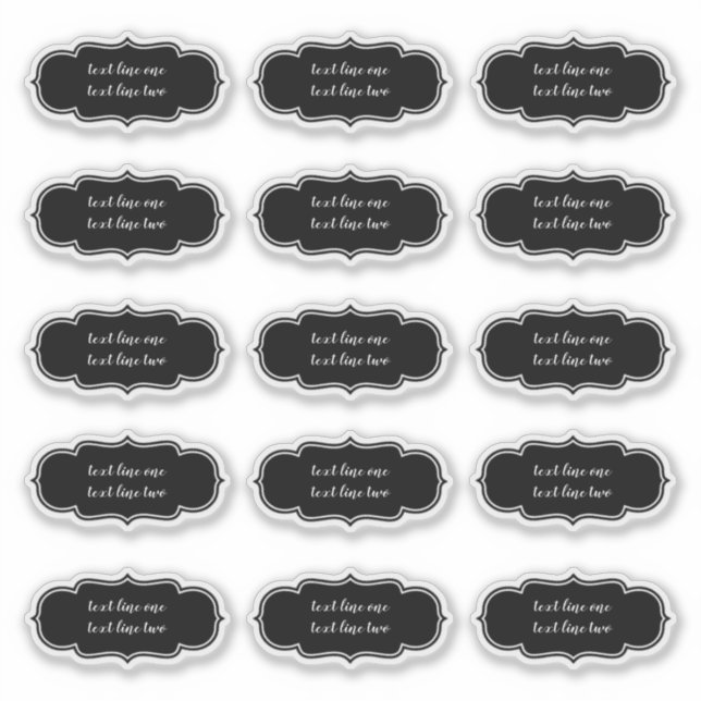 Simple Black Modern Kitchen Labels (Front)