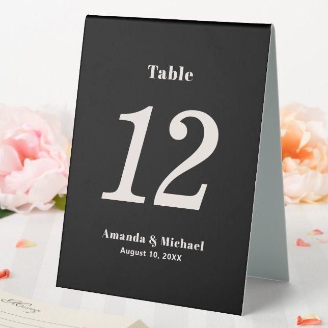 Simple Black Modern Minimalist Table Number (In SItu (Wedding))