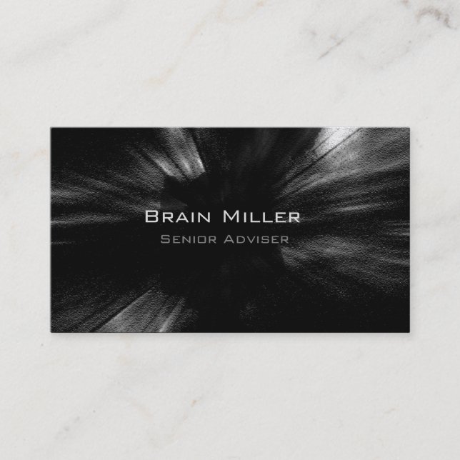 Simple Black Modern Professional Business Card (Front)