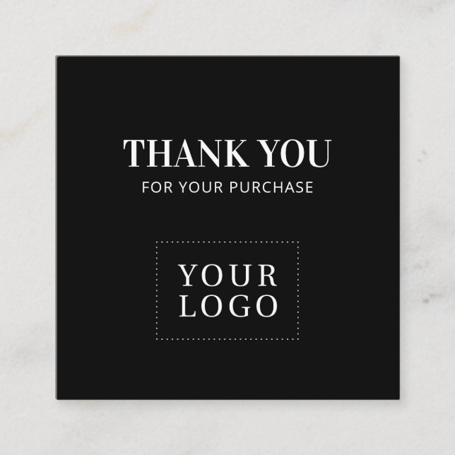 Simple Black Modern Thank you Business Cards (Front)