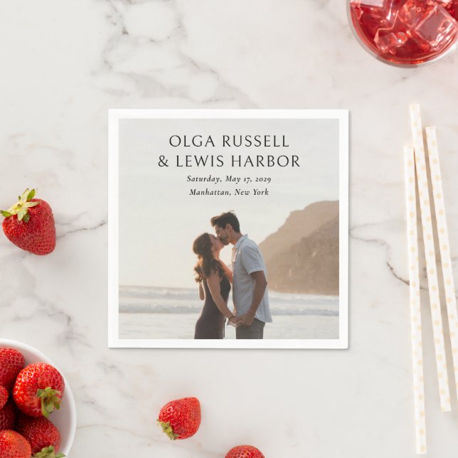 Simple Black Modern Wedding Napkin (Insitu)