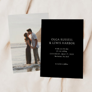 Simple Black Modern Wedding Save The Date