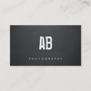 Simple Black Monogram, Cool Hip and Edgy, Business Card