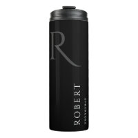 Simple Black Monogram Personalised Groomsmen