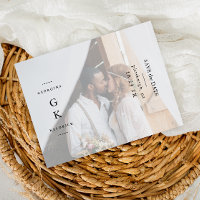 Simple Black Monogram Photo Wedding Save the Date