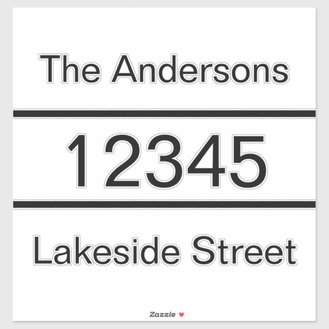 Simple Black Name Address Mailbox Decal (Sheet)