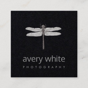 Simple Black Nature Professional Photographer Square Business Card