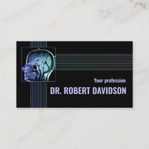 Simple Black Neurologist Xray Head Business Card