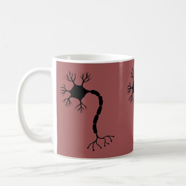 Simple Black Neuron Design Coffee Mug (Left)
