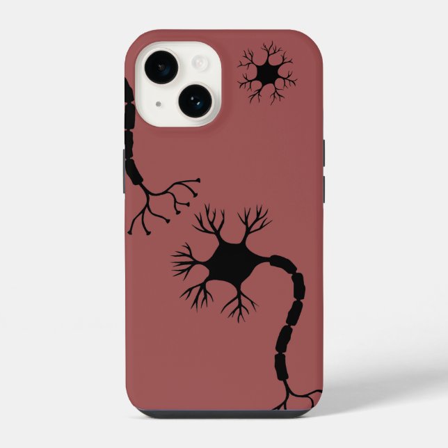 Simple Black Neuron Design iPhone Case (Back)