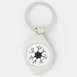 Simple Black Neuron Design Key Ring