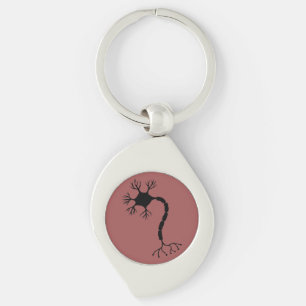Simple Black Neuron Design Key Ring
