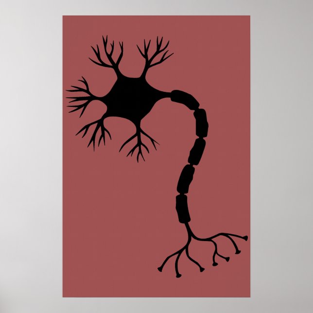 Simple Black Neuron Design Poster (Front)