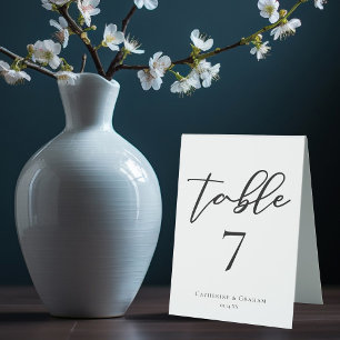 Simple Black Number Chic Modern Formal Wedding