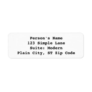 Simple Black on White Address Labels