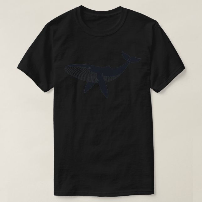 Simple Black on White Whale 29 T-Shirt (Design Front)