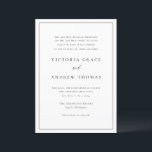 Simple Black Parent's Hosting Formal Wedding Invitation<br><div class="desc">Invite guests to your wedding with this customisable formal wedding invitation. This minimalist wedding invitation features wording where both parents are hosting. This simple wedding invitation features simple typography, modern calligraphy and a simple border. Personalise this invitation by adding your event details. This black and white wedding invitation is perfect...</div>