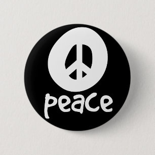 Simple Black Peace Sign 6 Cm Round Badge