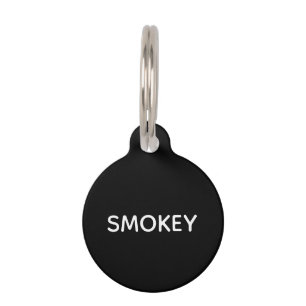 Simple Black Pet Name ID Tag