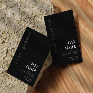 simple black photographer business card