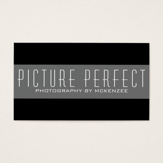 Simple Black Photographer Photography Card (Front)