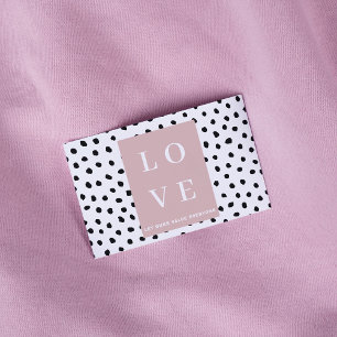 Simple Black & Pink LOVE Let ours Value Everyone Business Card