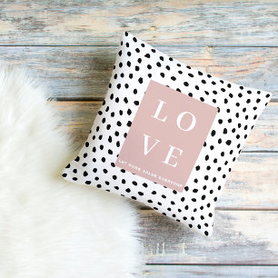 Simple Black & Pink LOVE Let ours Value Everyone Cushion