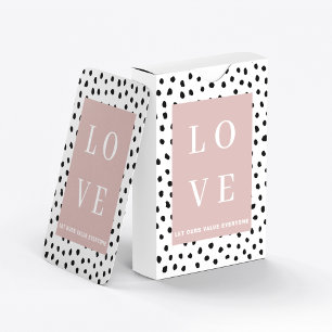 Simple Black & Pink LOVE  Let ours Value Everyone  Playing Cards