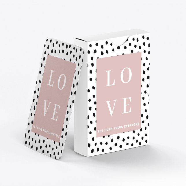 Simple Black & Pink LOVE |Let ours Value Everyone  Playing Cards (Creator Uploaded)