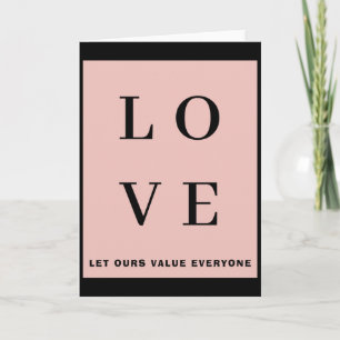Simple Black Pink Love Let Ours Value Everyone T S Card