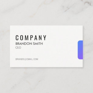 Simple Black / (Purple Gradient Tab) Business Card
