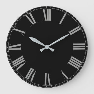 Simple black roman numerals large clock