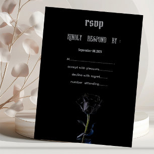 Simple Black Roses Gothic  RSVP   Invitation