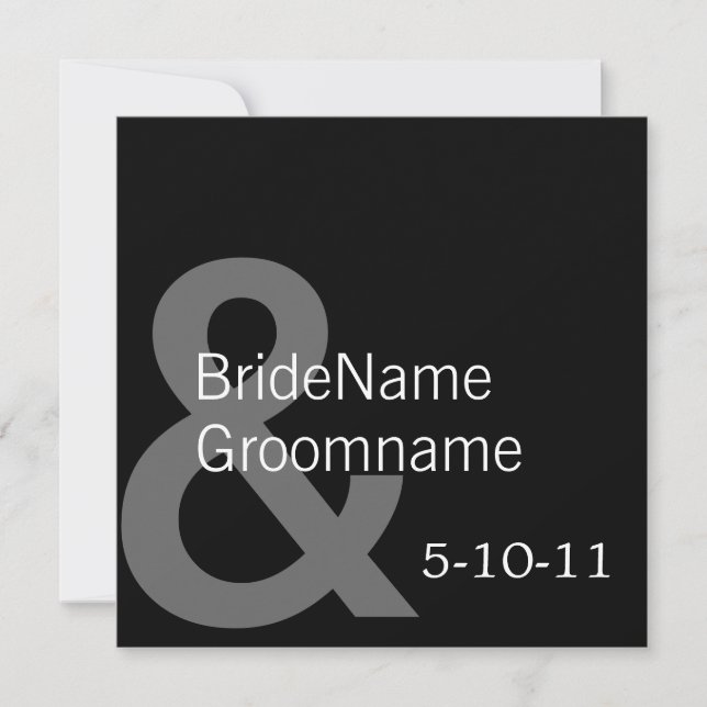 Simple Black Save The Date Invites (Front)