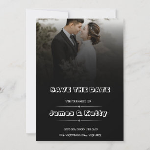 Simple Black Save the Date Wedding Invitation