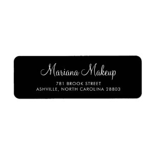 Simple Black Script Business Return Address Return Address Label
