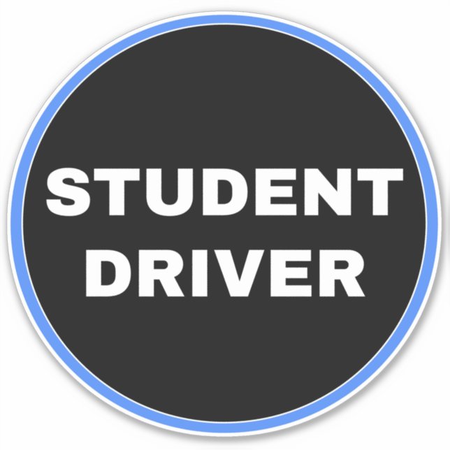 [Simple Black Sign] Student Driver (Front)