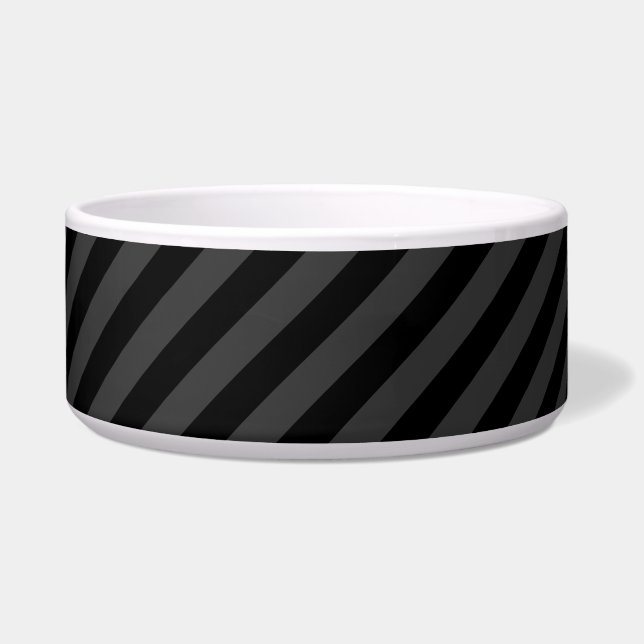 Simple Black & Smoky Black Narrow Diagonal Stripes (Front)
