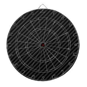 Simple Black & Smoky Black Narrow Diagonal Stripes Dartboard