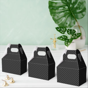 Simple Black & Smoky Black Narrow Diagonal Stripes Favour Box