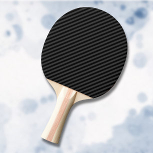 Simple Black & Smoky Black Narrow Diagonal Stripes Ping Pong Paddle