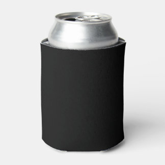 Simple Black Solid Colour Can Cooler