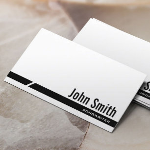 Simple Black Stripe Songwriter Business Card