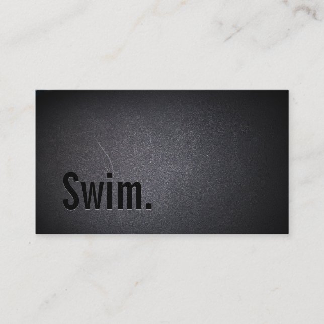 Simple Black Swim Instructor Business Card (Front)