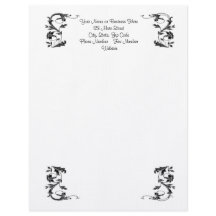 Simple black swirl elegant letterhead