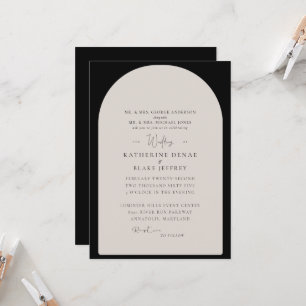 Simple Black & Tan Geometric Christian Invitation