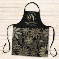Simple Black & Tan Logo Floral Design Florist