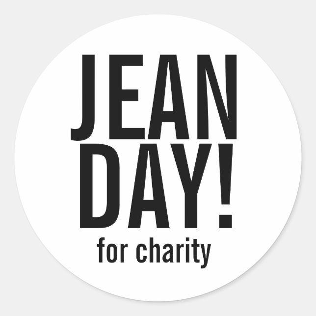 Simple Black Text Jean Day Stickers (Front)