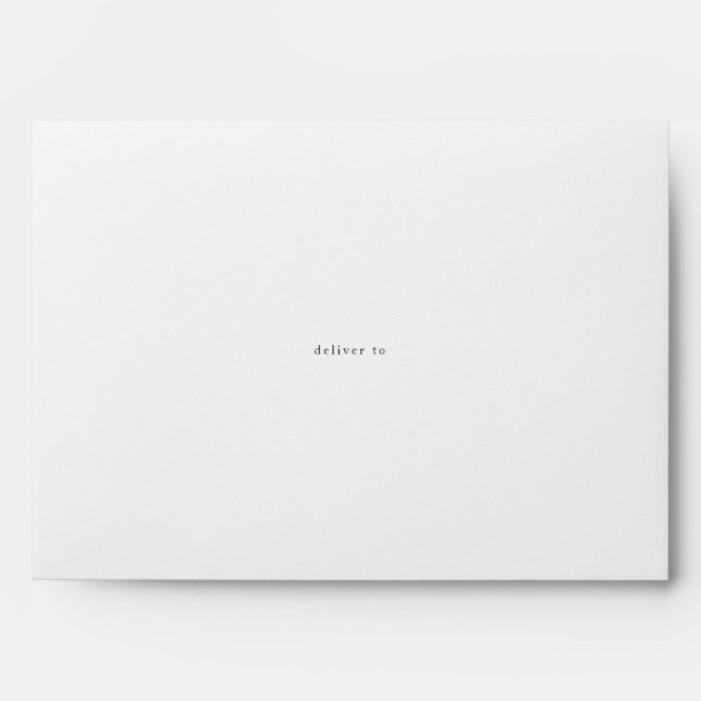 Simple Black Text White Wedding Invitation Envelope (Front)